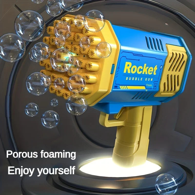 [Free Shipping] Rocket Bubble Machine Gun With Leds With Batteries Blue & Pink