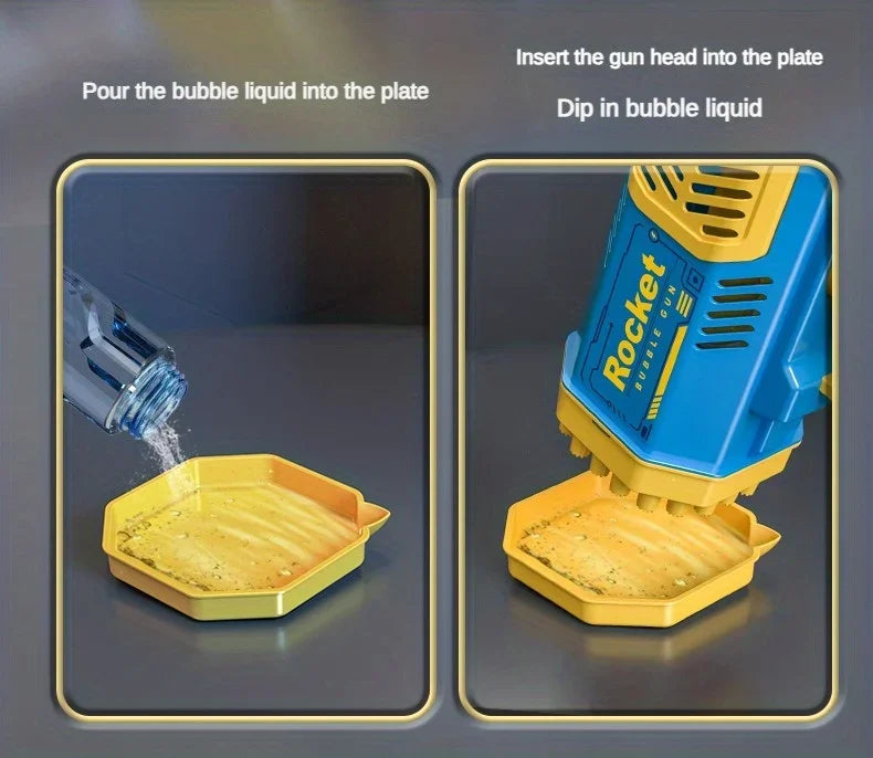 [Free Shipping] Rocket Bubble Machine Gun With Leds With Batteries Blue & Pink