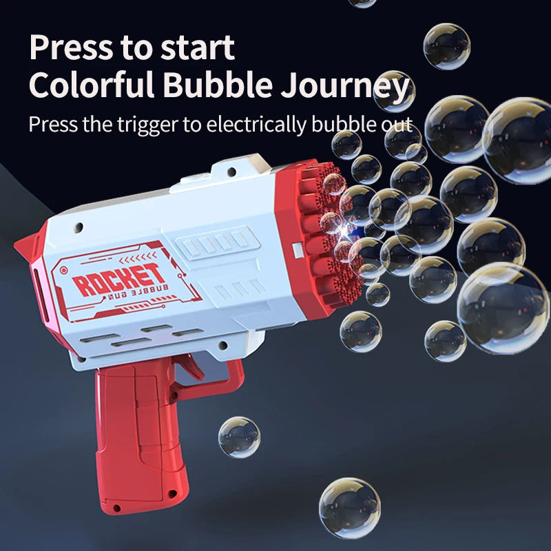 [Free Shipping] Rocket Bubble Machine Gun With Leds With Batteries Red & Green