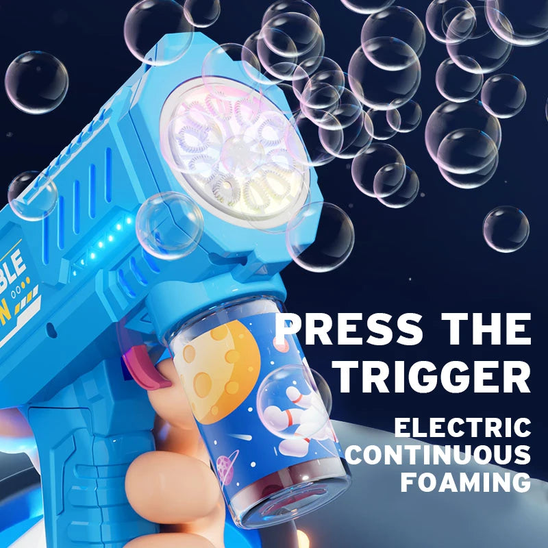 [FREE SHIPPING!] 10 Hole Bubble Machine Gun With Leds
